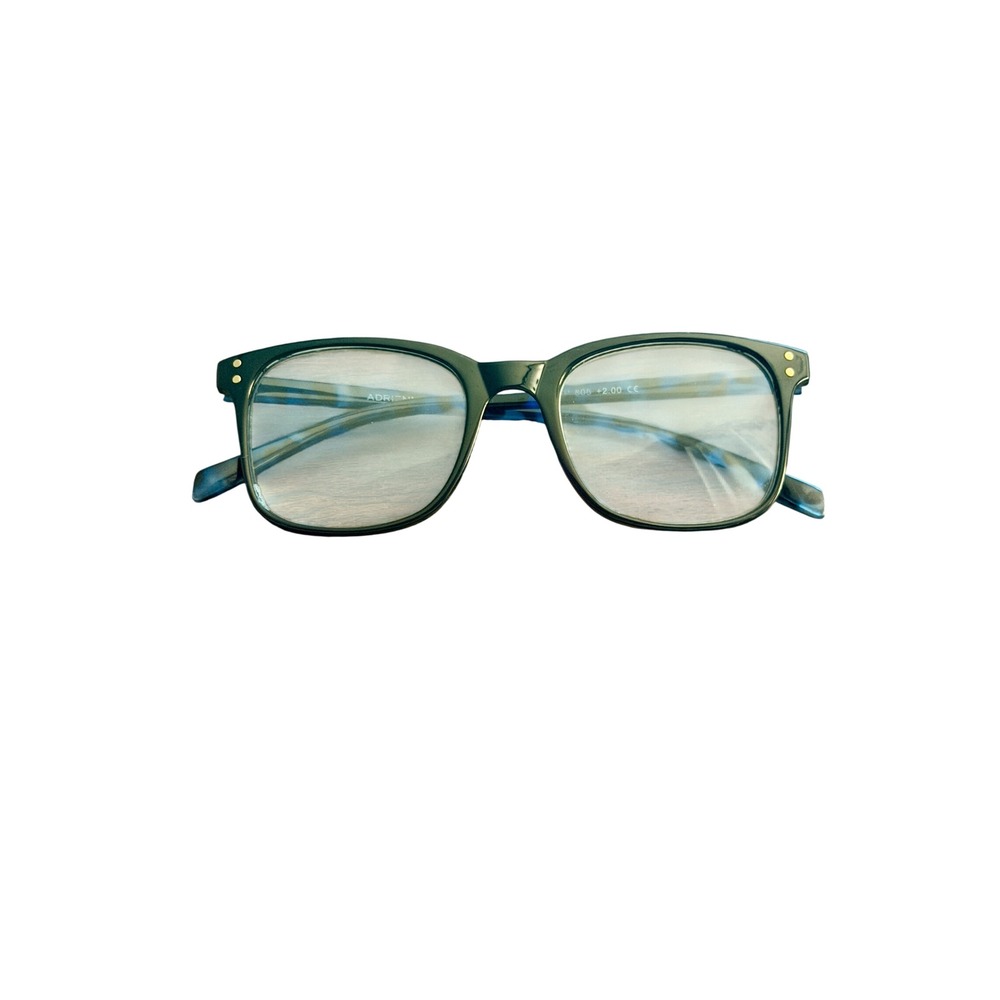 Adrienne Vittadini Blue Tortoise Rectangular Reading Glasses +2.00 Magnification